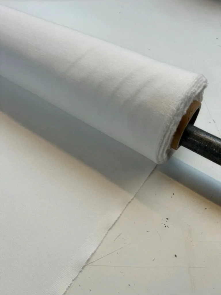 flanel stof uitgerold