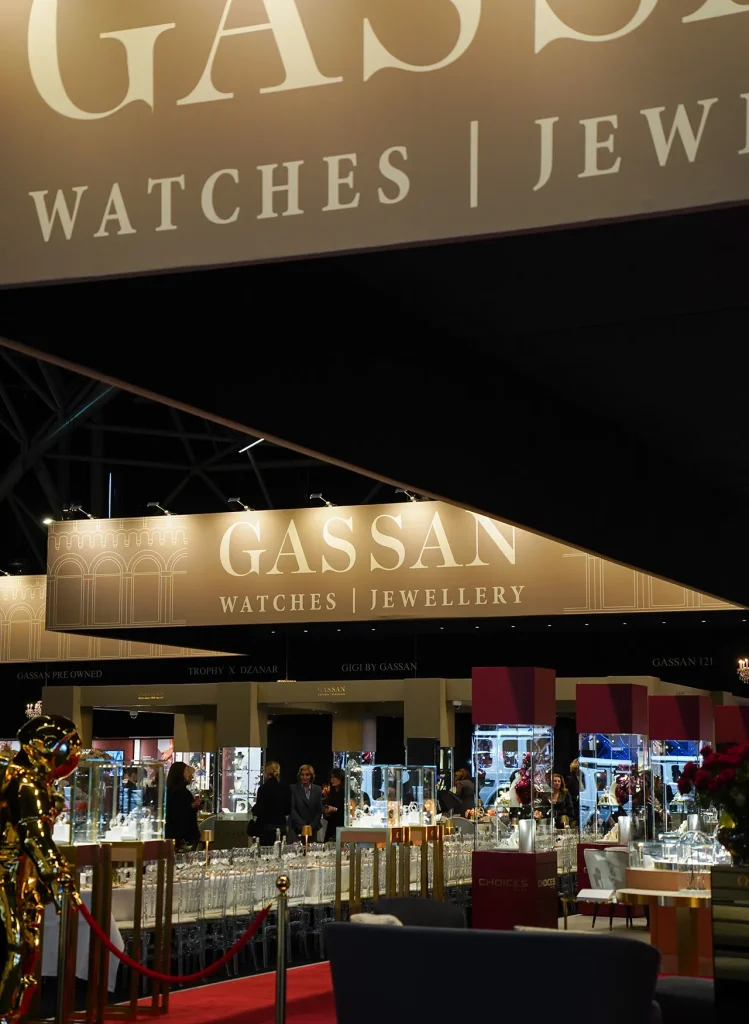 Eindproduct op beurs met beursmateriaal display door GJ Fabrics
