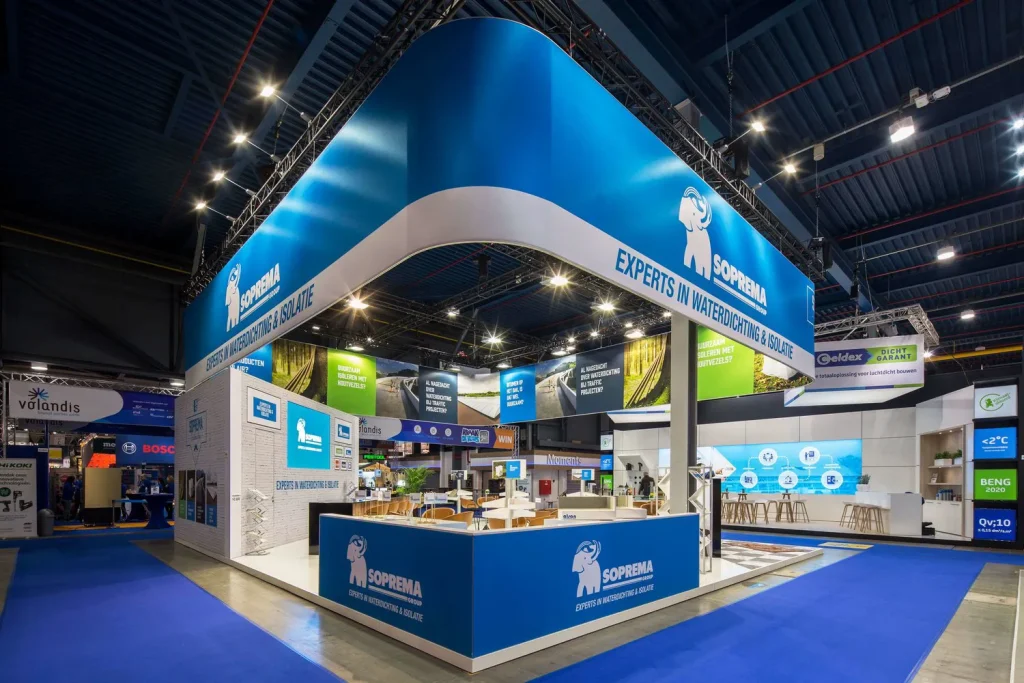 Eindproduct op beurs van beurswanden bedrukken
